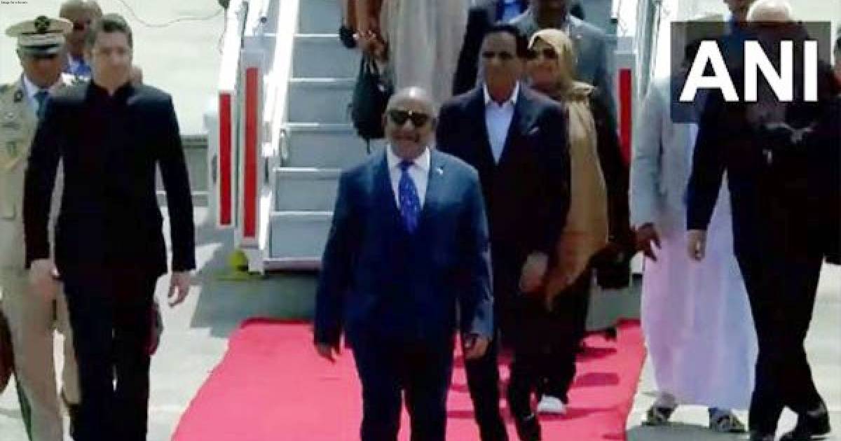 African Union President Azali Assoumani arrives in Delhi for G20 Summit